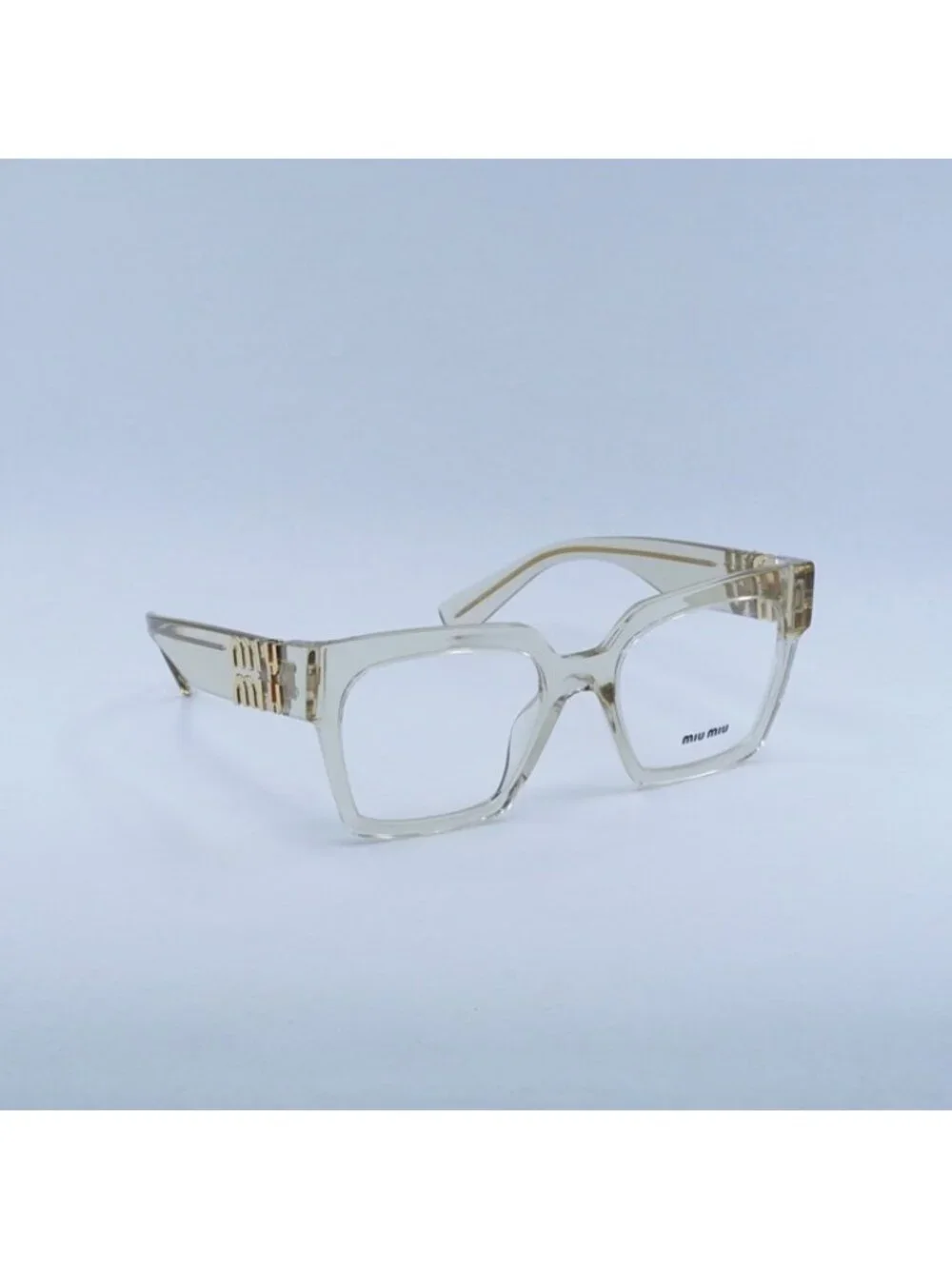 Miu Miu MU04UV 11T1O1 Eyeglasses Transparent Sand 52mm Square Frame